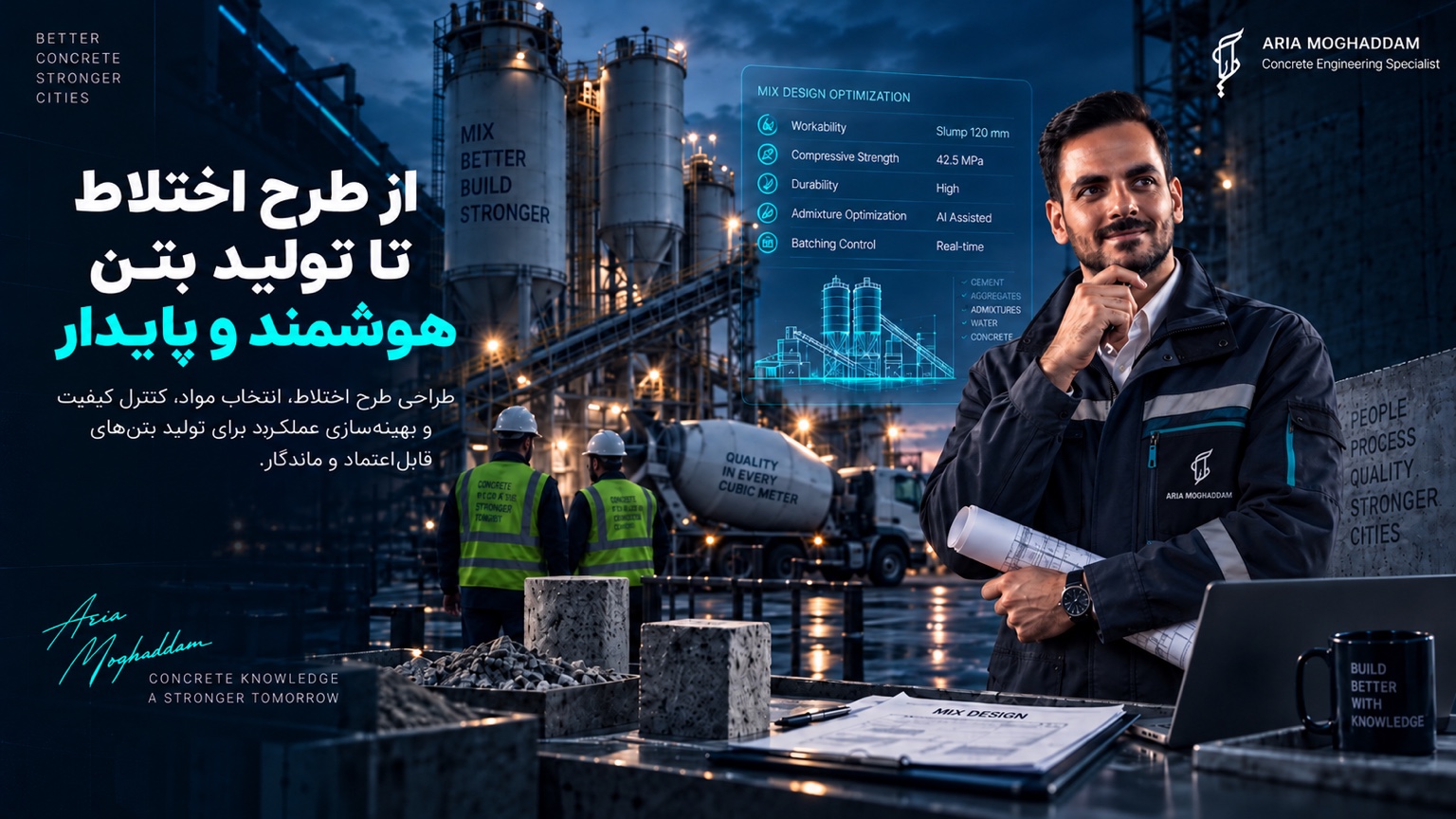 از طرح اختلاط تا تولید بتن هوشمند و پایدار